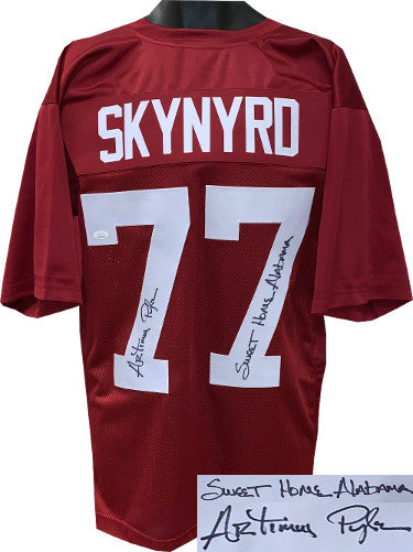 Artimus Pyle Autographed Lynyrd Skynyrd Crimson Custom Stitched #77 Jersey Sweet Home Alabama XL- JSA Witnessed Hologram-Powers Sports Memorabilia