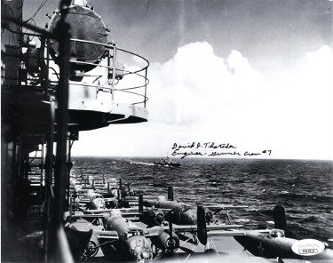 David Thatcher Autographed WWII Doolittle Raiders USS Hornet Vintage B&W 8x10 Photo Engineer- Gunner Crew #7- JSA Holo #DD90918-Powers Sports Memorabilia