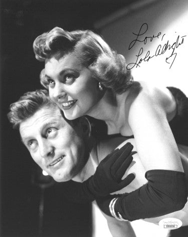Lola Albright Autographed 1949 Champion Vintage B&W 8X10 Photo Love- JSA Hologram #DD90958 (w/ Kurt Douglas)-Powers Sports Memorabilia
