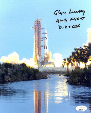 Glynn Lunney Autographed Vintage NASA Color 8x10 Photo Apollo 11 &13 Flight Director- JSA Hologram #DD64263-Powers Sports Memorabilia