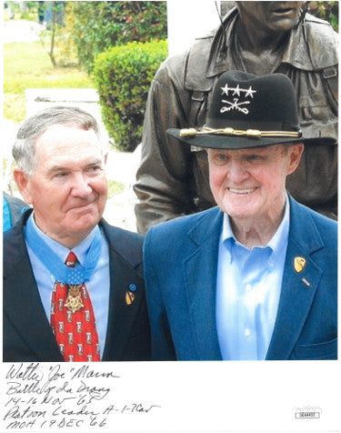 Col. Walter "Joe" Marm Autographed Vietnam War 8x10 Photo Battle of Ia Drang, 14-16 Nov '65, Platoon Leader, MOH 19 Dec '66- JSA Holo-Powers Sports Memorabilia