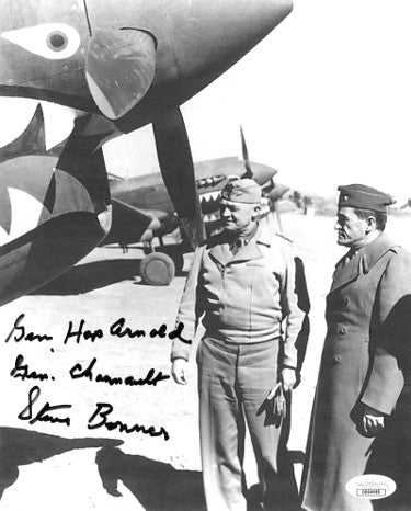 Stephen Bonner Autographed WWII P-40 Ace Pilot 23rd FG China/Burma/India 8x10 Photo -JSA DD64488 Gen Hap Arnold Chennault