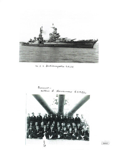 Arthur Leenerman Autographed Vintage 1945 USS Indianapolis CA-35 B&W 8.5x11 Letter Survivor- JSA Hologram #DD64519-Powers Sports Memorabilia