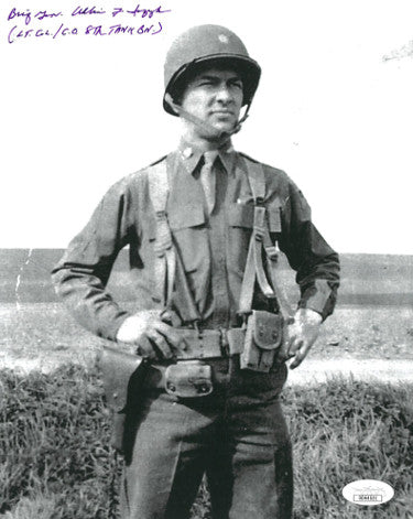 Brigadier General Albin F. Irzyk Autographed Vintage WWII Easy 8 Vintage B&W 8x10 Photo CO 8th Tank Battalion- JSA Hologram #DD64521