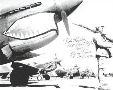 Robert Buster Keeton Autographed WWII Flying Tigers AVG P-40 Warhawk Pilot 8x10 Photo- JSA #DD64539 Flt Leader AVG 1941 & 42-Powers Sports Memorabilia