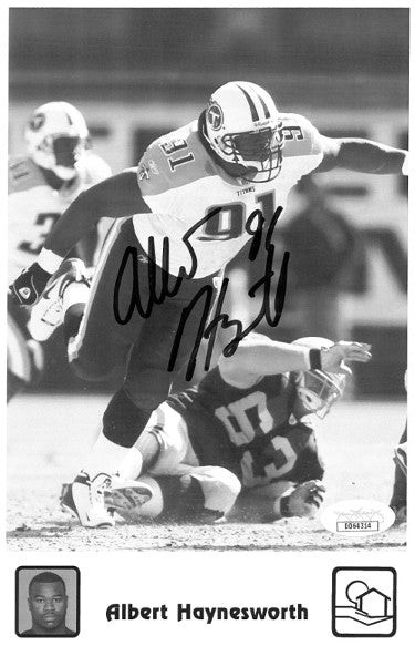 Albert Haynesworth Autographed Tennessee Titans 5.5x8.5 Photo #91 - JSA Hologram-Powers Sports Memorabilia