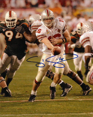 Craig Krenzel Autographed Ohio State Buckeyes Tostitos Fiesta Bowl 8x10 Photo #16 (MVP)-Powers Sports Memorabilia