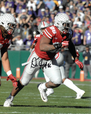 Dre'Mont Jones Autographed Ohio State Buckeyes 8X10 Photo #86-Powers Sports Memorabilia
