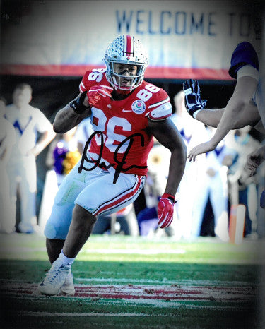 Dre'Mont Jones Autographed Ohio State Buckeyes 8X10 Photo-Powers Sports Memorabilia