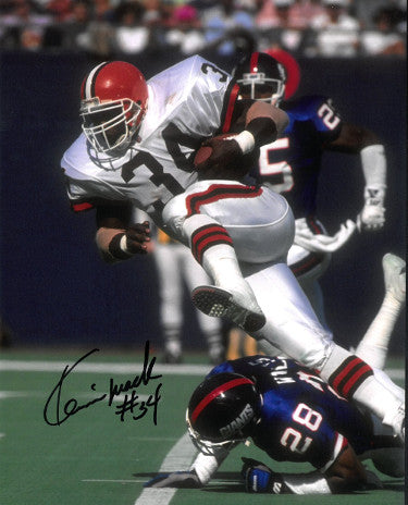 Kevin Mack Autographed Cleveland Browns 8X10 Photo #34 (vs Giants)-Powers Sports Memorabilia