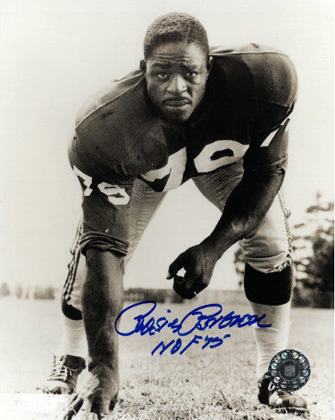 Roosevelt Rosie Brown Autographed New York Giants NFL Licensed Sepia 8x10 Photo w/ HOF 75 - COA-Powers Sports Memorabilia