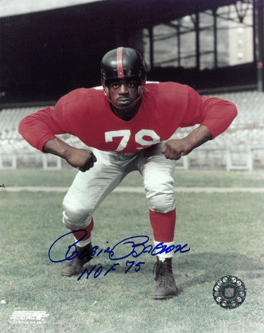 Roosevelt Rosie Brown Autographed New York Giants NFL Licensed 8x10 Photo w/ HOF 75 - COA-Powers Sports Memorabilia