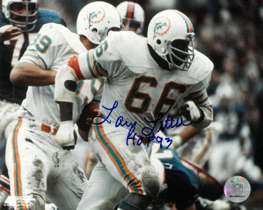 Larry Little Autographed Miami Dolphins NFL Licensed 8x10 Photo w/ HOF 93 -COA-Powers Sports Memorabilia