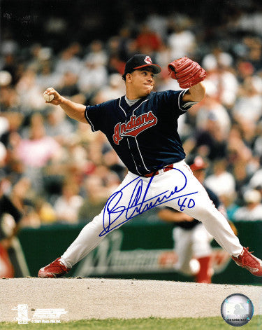 Bartolo Colon Autographed Cleveland Indians 8x10 Photo #40 (navy jersey)-Powers Sports Memorabilia