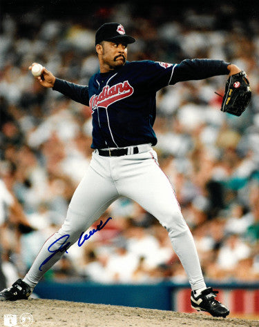 Jose Mesa Autographed Cleveland Indians 8x10 Photo (blue signature)-Powers Sports Memorabilia