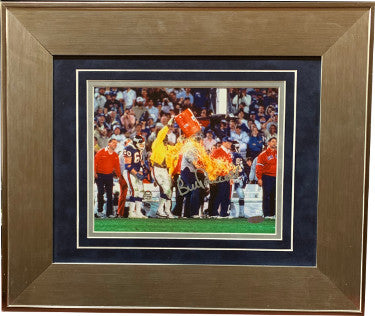 Bill Parcells Autographed New York Giants SBXXI Gatorade Celebration 8 x 10 Photograph Custom Framing imperfect- Steiner Hologram-Powers Sports Memorabilia