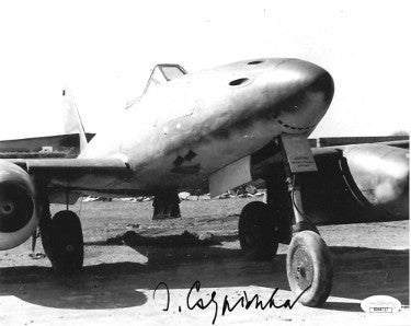 Jorg Czypionka Autographed WWII German ME-262 Luftwaffe Pilot Night Fighter Vintage B&W 8x10 Photo- JSA Hologram #DD64717-Powers Sports Memorabilia
