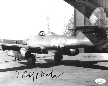 Jorg Czypionka Autographed WWII German ME-262 Luftwaffe Pilot Night Fighter Vintage B&W 8x10 Photo- JSA Hologram #DD64719-Powers Sports Memorabilia