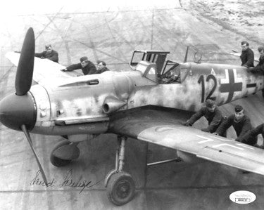 Kurt Schulze Autographed WWII German ME-109 Luftwaffe Pilot KG2 Vintage B&W 8x10 Photo- JSA Hologram #DD64727-Powers Sports Memorabilia
