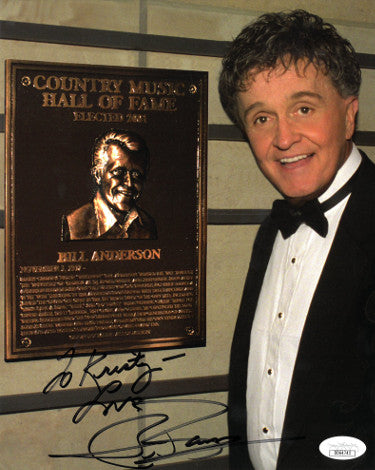 Bill Anderson Autographed Country Music Hall of Fame 8x10 Photo - JSA #DD6474 To Kristy Love- minor dings- Whisperin' 3-Powers Sports Memorabilia