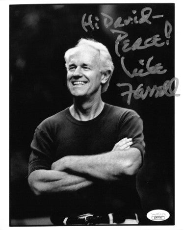 Mike Farrell Autographed B&W 8x10 Photo Hi David- Peace!- JSA Hologram #DD64763 (M*A*S*H/B.J. Hunnicutt)-Powers Sports Memorabilia