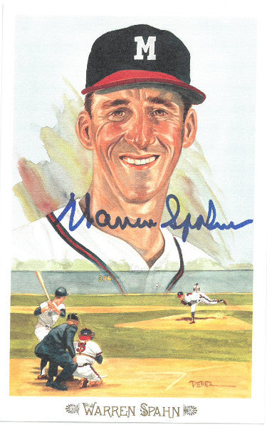 Warren Spahn Autographed 1989 Milwaukee Braves Perez-Steele Celebration Postcard (photo) #39- JSA Hologram #DD64323-Powers Sports Memorabilia