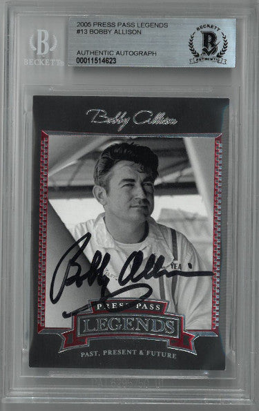 Bobby Allison Autographed NASCAR 2005 Press Pass Legends Card #13- Beckett BAS #00011514623