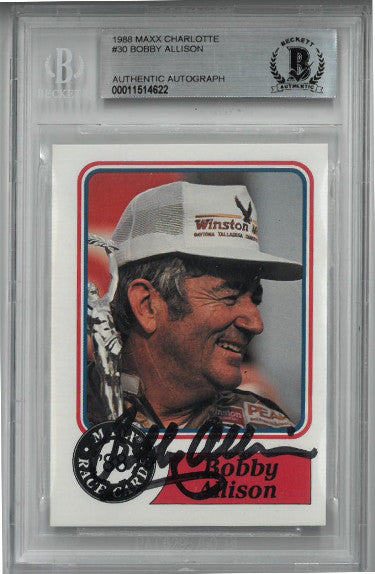Bobby Allison Autographed NASCAR 1988 Maxx Charlotte Card #30- Beckett BAS #00011514622