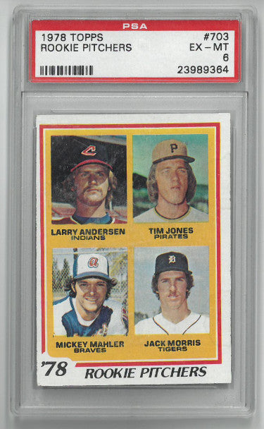 Jack Morris Detroit Tigers 1978 Topps Rookie Pitchers Baseball Card #703- PSA Graded 6 Excellent-Mint-Powers Sports Memorabilia