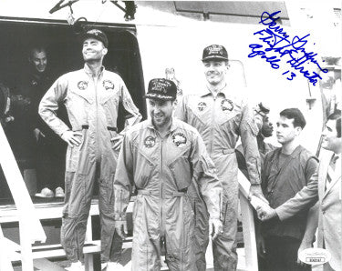 Gerry/Gerald Griffin Autographed Vintage B&W 8x10 Photo Flight Director Apollo 13- JSA Hologram #EE62167 (w/ Jim Lovell)-Powers Sports Memorabilia