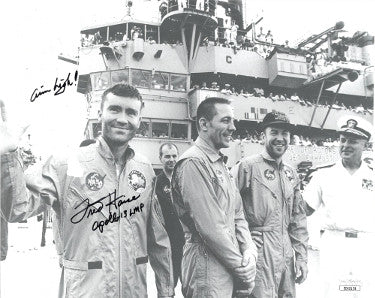 Fred Haise Autographed NASA Astronaut/Pilot Vintage B&W 8x10 Photo Apollo 13 LMP Aim High- JSA Hologram #EE62179-Powers Sports Memorabilia