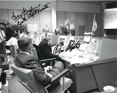 Chris/Christopher Kraft & Gerry/Gerald Griffin Autographed Gemini 6 Flight Directors B&W 8x10 Photo- JSA Hologram #EE62142-Powers Sports Memorabilia