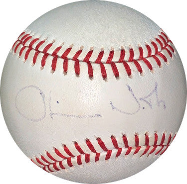Oliver North Autographed ROAL Rawlings Official American League Baseball faded sig- JSA #EE41767 (USMC Lt Col/National Sec Council)-Powers Sports Memorabilia