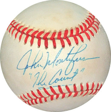 John Montefusco Autographed ROAL Rawlings Official American League Baseball "The Count" tone spots- JSA Hologram #EE41769 (Yankees)-Powers Sports Memorabilia