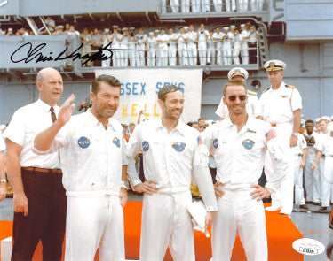 Chris/Christopher Kraft Autographed NASA Apollo 7 Flight Director 8x10 Photo- JSA Hologram #EE62694 (w/ Cunningham/Eisile/Schirra)