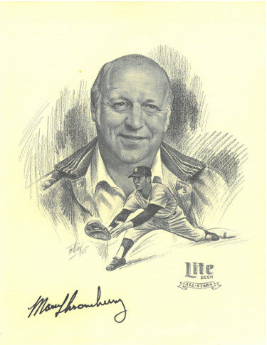 Marv Throneberry Autographed New York Yankees B&W 8x10 Photo/Lithograph-Powers Sports Memorabilia