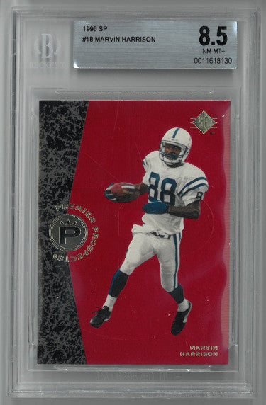 Marvin Harrison Indianapolis Colts 1996 SP Rookie Football Card (RC) #18- BGS Beckett Graded 8.5 Near Mint-Mint+-Powers Sports Memorabilia