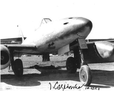 Jorg Czypionka Autographed WWII German ME-262 Luftwaffe Pilot B&W 8x10 Photo 10./NJG-11- JSA Hologram #EE63173-Powers Sports Memorabilia