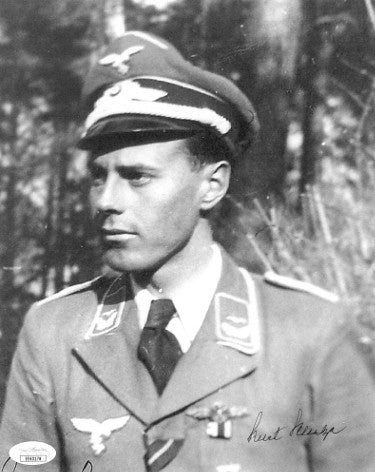 Kurt Schulze Autographed WWII German ME-109 Luftwaffe Pilot KG2 Vintage B&W 8x10 Photo- JSA Hologram #EE63178-Powers Sports Memorabilia