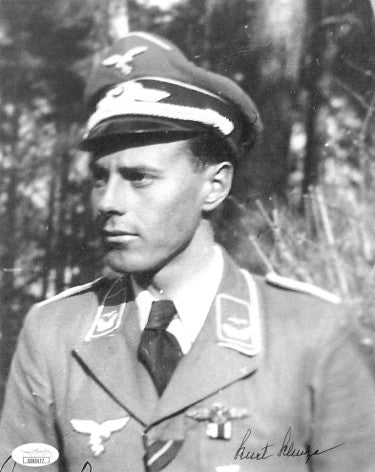 Kurt Schulze Autographed WWII German ME-109 Luftwaffe Pilot KG2 Vintage B&W 8x10 Photo- JSA Hologram #EE63177-Powers Sports Memorabilia