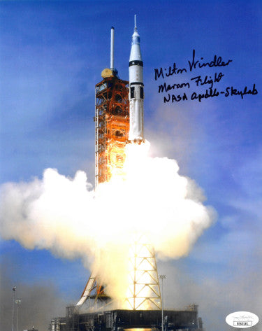 Milton Windler Autographed Apollo/Soyuz Test Project/Saturn IB Color 8x10 Photo Maroon Flight NASA Apollo-Skylab- JSA Holo #EE63181-Powers Sports Memorabilia
