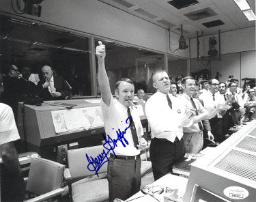 Gerald (Gerry) Griffin Autographed Apollo13 Flight Director B&W 8x10 Photo- JSA Hologram #EE63171-Powers Sports Memorabilia