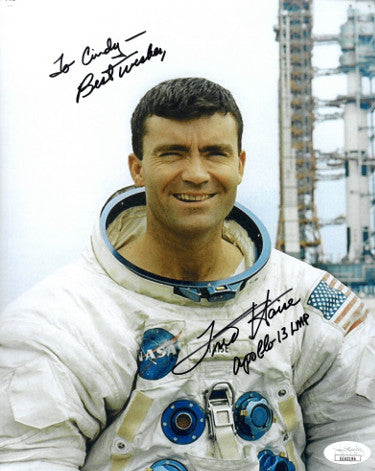Fred Haise Autographed NASA Astronaut/Pilot Vintage Color 8x10 Photo Apollo 13 LMP Best Wishes To Cindy- JSA Hologram #EE63196-Powers Sports Memorabilia