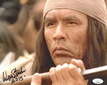 Wes Studi Autographed Geronimo Vintage 8x10 Photo 2015- JSA #EE63202 (Last of the Mohicans)-Powers Sports Memorabilia