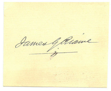 James G. Blaine Autographed 1800's Vintage 3.25x2.75 Cut Signature- JSA #EE63463 (Sec of State/Speaker of House/Pres Candidate)-Powers Sports Memorabilia