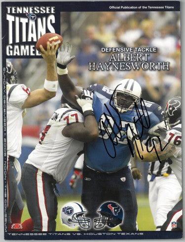 Albert Haynesworth Autographed Tennessee Titans Gameday Full Program 12/11/2005- JSA Hologram #AA38290-Powers Sports Memorabilia