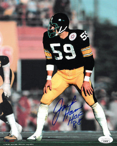 Jack Ham Autographed Pittsburgh Steelers 8x10 Photo HOF 88- JSA Hologram (black jersey)-Powers Sports Memorabilia