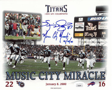 Music City Miracle Autographed Tennessee Titans 8x10 Photo w/ Kevin Dyson signature- JSA Hologram-Powers Sports Memorabilia
