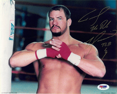 Tommy Morrison Autographed Heavyweight Boxing 8x10 Photo dual The Duke & TCB inscribed- PSA/DNA Hologram (Rocky V)-Powers Sports Memorabilia