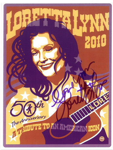 Loretta Lynn Autographed 2010 50th Anniversary Tribute To An American Icon 4.5X5.5 Postcard?Çô JSA Hologram #GG36312-Powers Sports Memorabilia